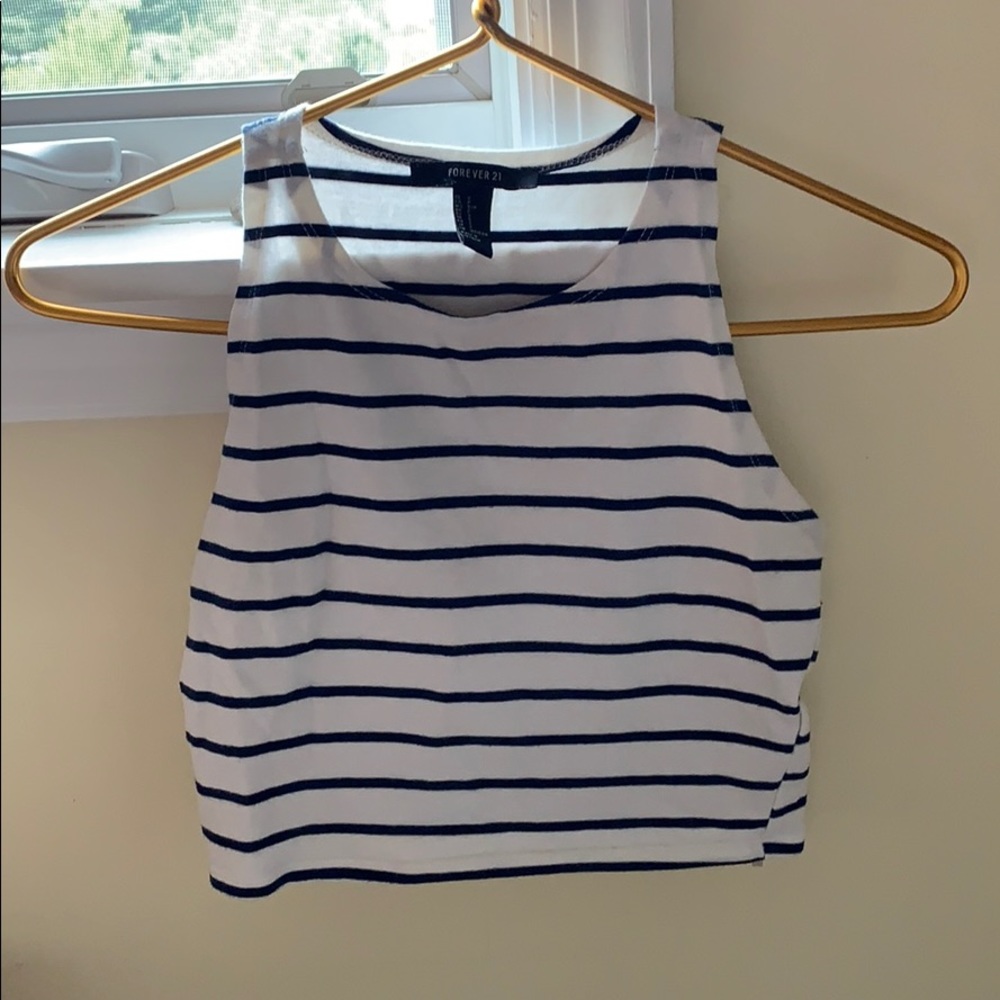 Blue and white striped crop top ⚓️